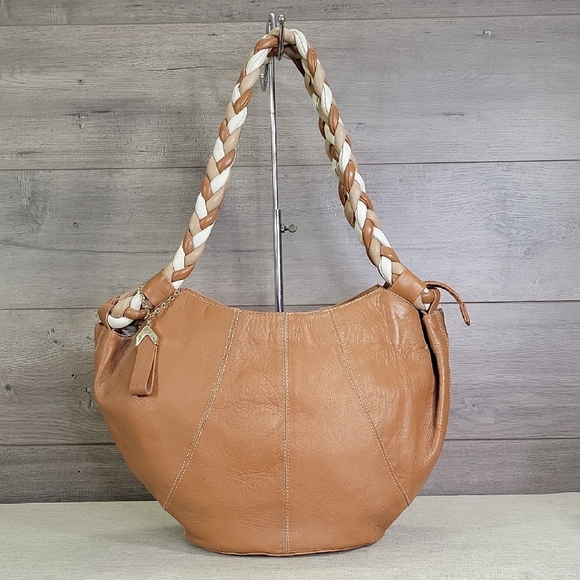 Aqua Madonna Tan Leather Hobo Bag - Picture 1 of 14